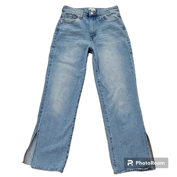 BP. Wide Leg Jean with Split Hem High Waist Mom Jean Sz 26 - Picture 2 of 10